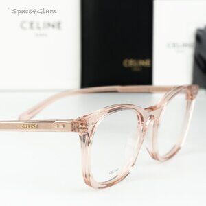 Celine Women Eyeglasses Shiny Rose Demo Square CL50058I THIN 074 BRAND NEW